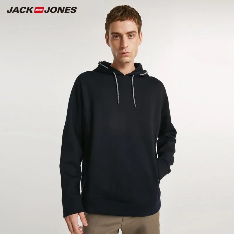 JackJones осень мужской тренд шнурок с Капюшоном Повседневный свободный свитер 218333542