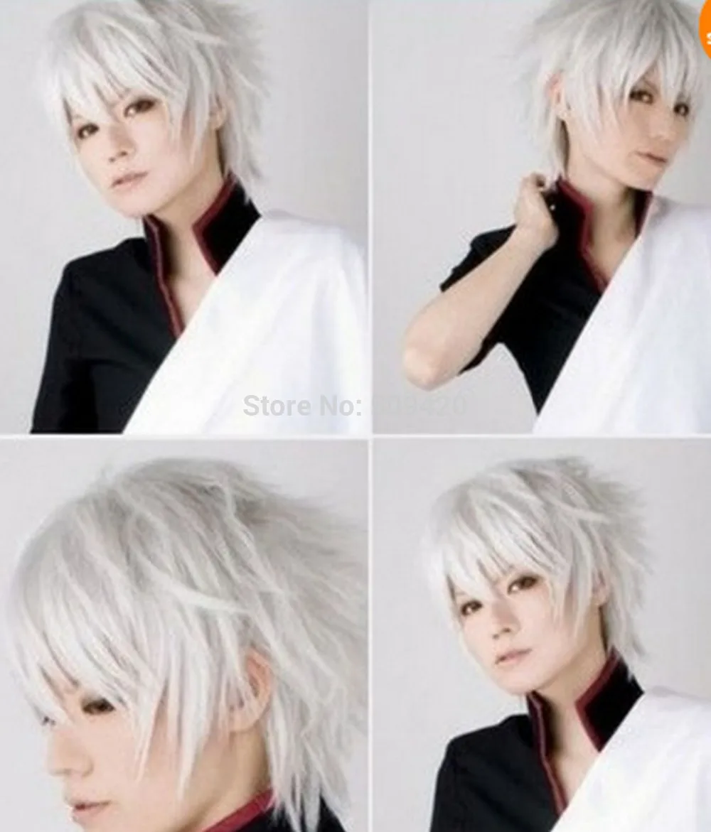 FSX59848&gt&gt One Piece Пруссия Мода Короткие Серебристый Белый Прямой Парик Партии Cosplay|wig