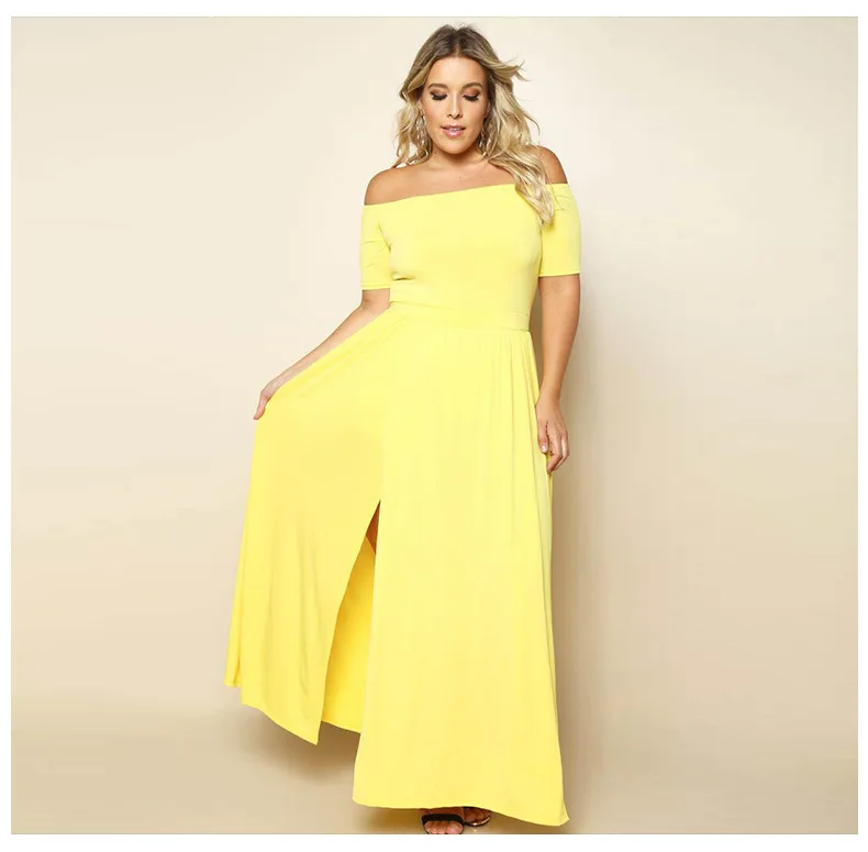 Women Elegant Party Evening Long Dress 2017 Sexy Slash Neck Split Prom Maxi Slim Casual Plus Size | Женская одежда