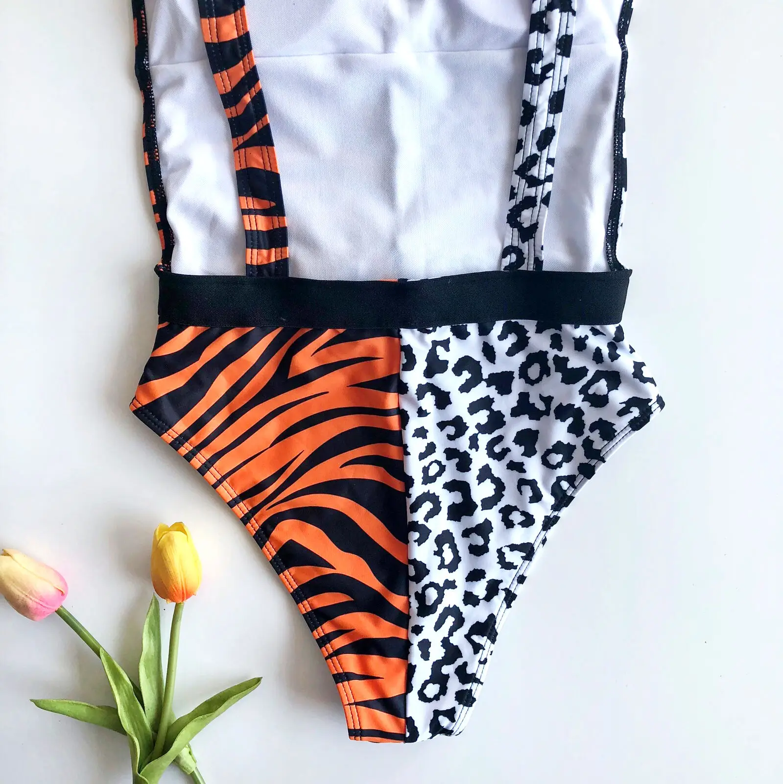 Купальник бикини женский леопардовый с чашками пуш ап|Комбинезоны| |