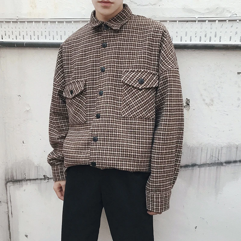 Весна 2018 плотная одежда классическое пальто клетчатая рубашка с длинными