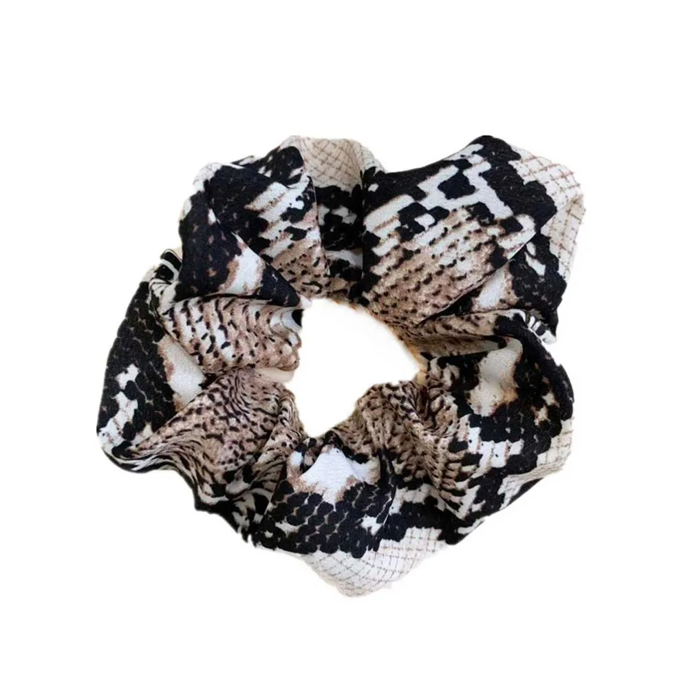 Brown Leopard 1 шт., Женские Элегантные Бархатные Однотонные эластичные резинки для волос, держатель для конского хвоста, резинки для волос, резинка для волос, повязка на голову, женские аксессуары для волос - Цвет: Brown Leopard
