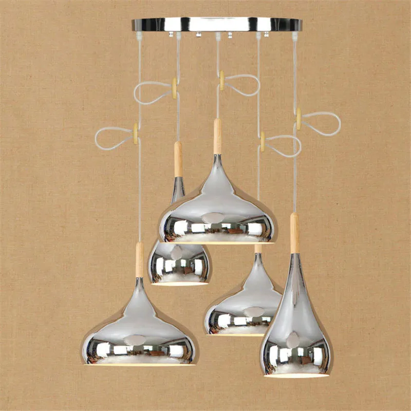 Современный хромированный подвесной светильник цвета розового золота