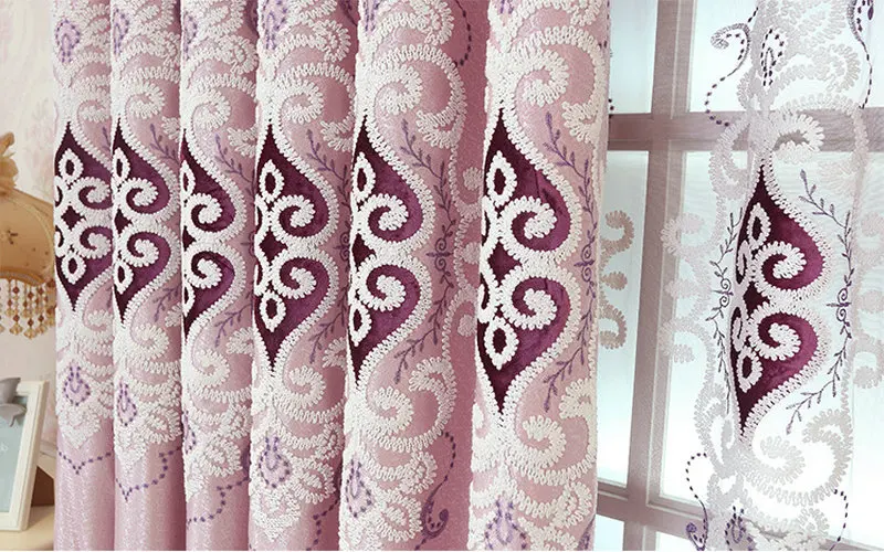 Роскошная Затемняющая штора с цветочной вышивкой в европейском стиле