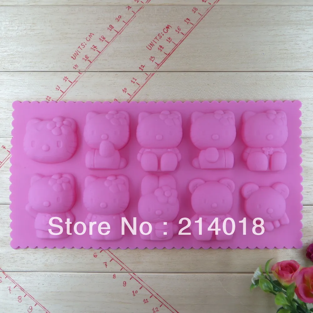 Бесплатная доставка котенок 10 Моделирование силиконовая форма для шоколада