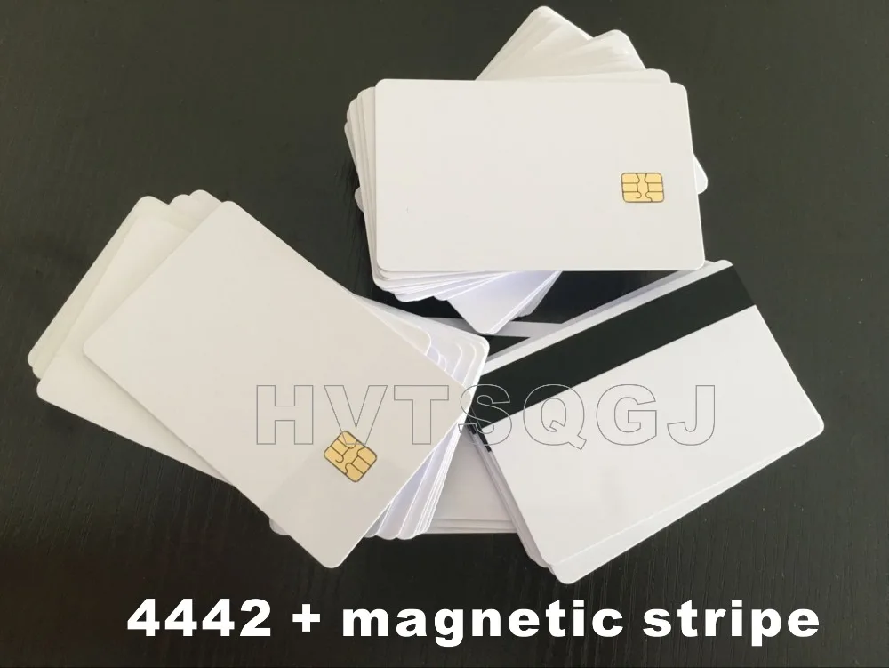 200pcs Free shipping Hot selling credit card size Hico magnetic strip SLE4442 PVC IC | Безопасность и защита