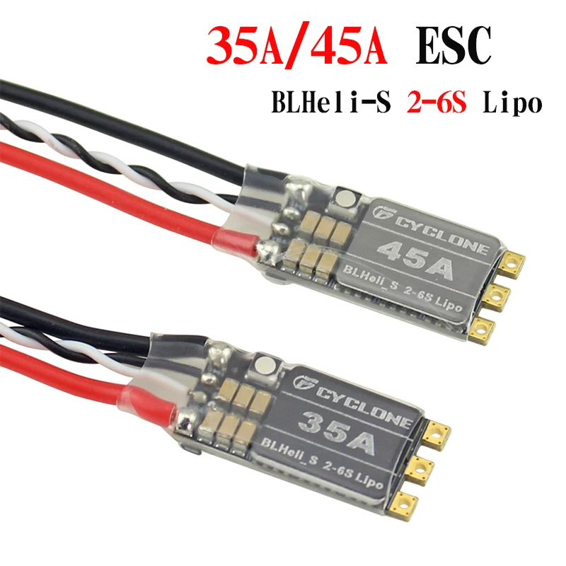 4 шт. циклонный блок питания 35A/45A BLHeli_S ESC с поддержкой 2 6S для радиоуправляемого FPV
