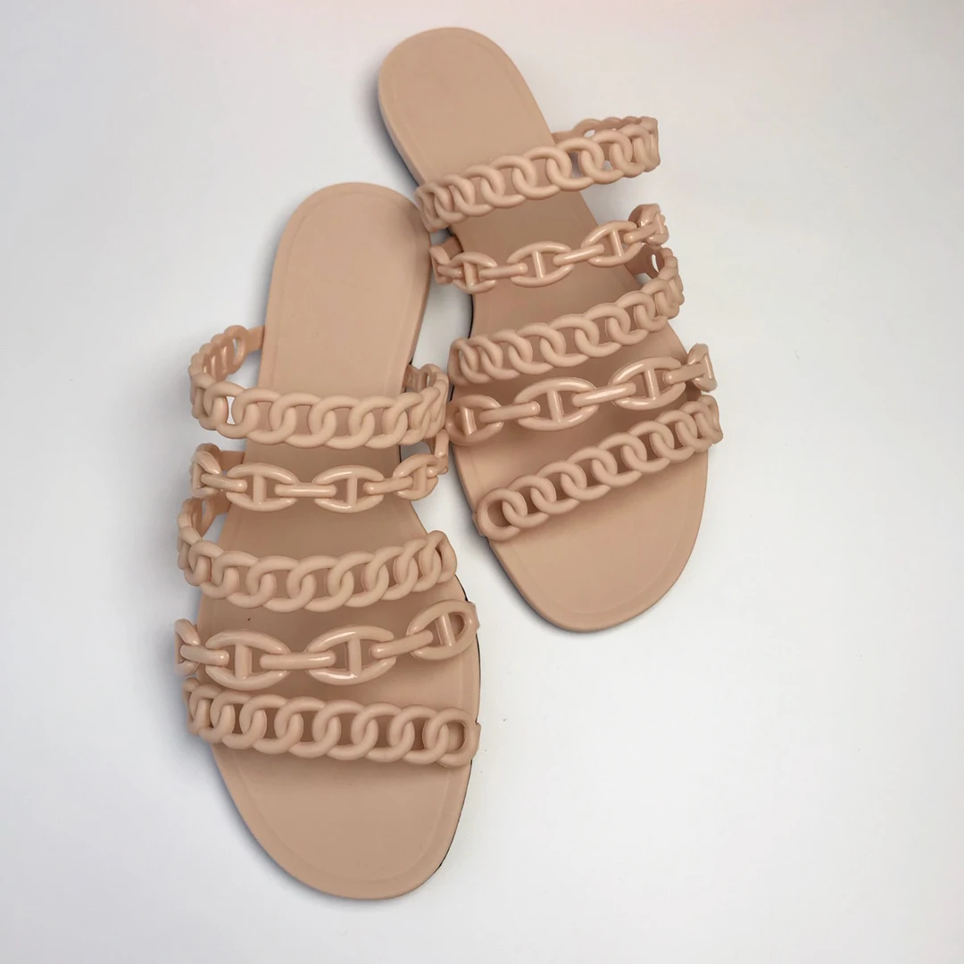 Женские шлепанцы прозрачные Шлепанцы из ПВХ пляжные вьетнамки хлопчатобумажной