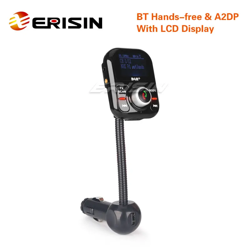Цифровой радиоприемник Erisin ES361 USB DAB + ЖК-дисплей A2DP Bluetooth SD RDS FM-передатчик |