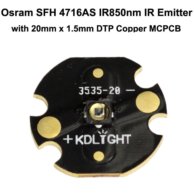 Osram SFH 4716AS IR850nm Инфракрасный красный Emitterer с 16 мм/20 мм DTP медь MCPCB