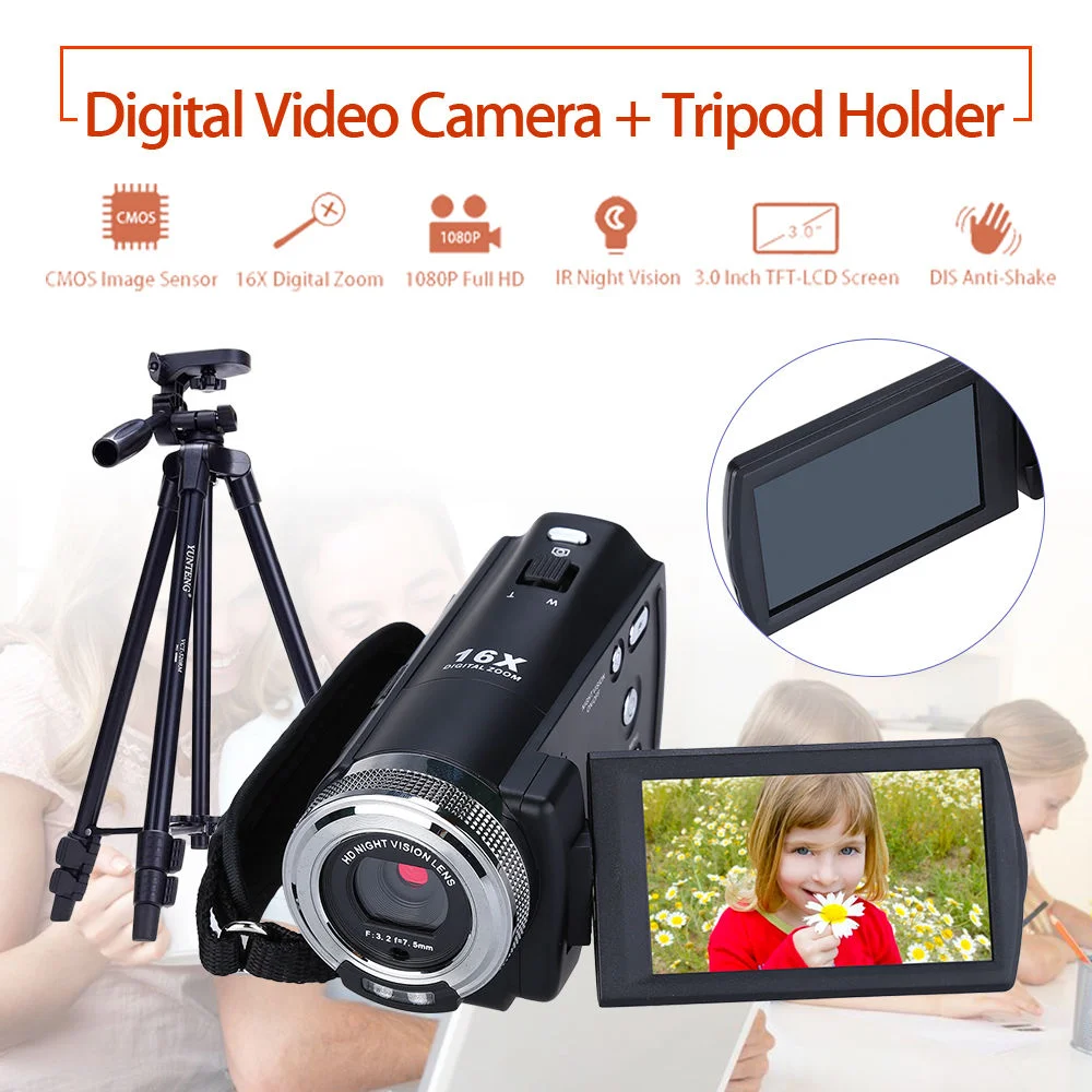 ORDRO HDV V12 3 0 &quotlcd 1080P FHD цифровая камера видеокамера 16x Zoom DVR IR ночного видения CMOS