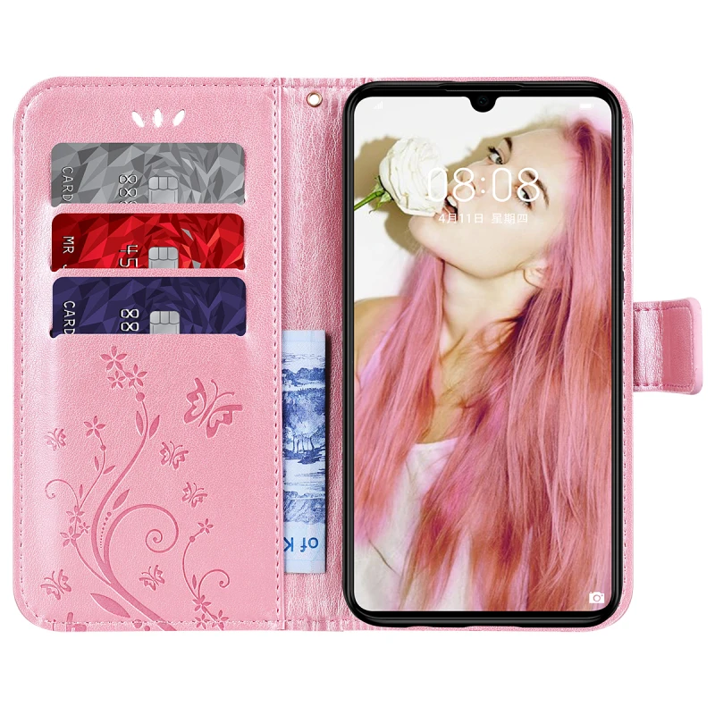 Роскошный кожаный чехол кошелек с откидной крышкой для HuaWei P30 lite сенсорным пером