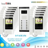 smartyiba 12 units 4 3 lcd wired video door phone visual video intercom speakerphone intercom system with waterproof ir camera