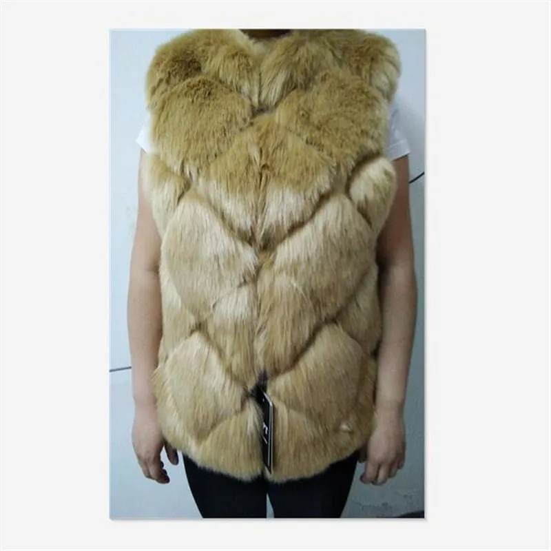 Лидер продаж 2016 новый зимний модный жилет из искусственного меха женский меховой