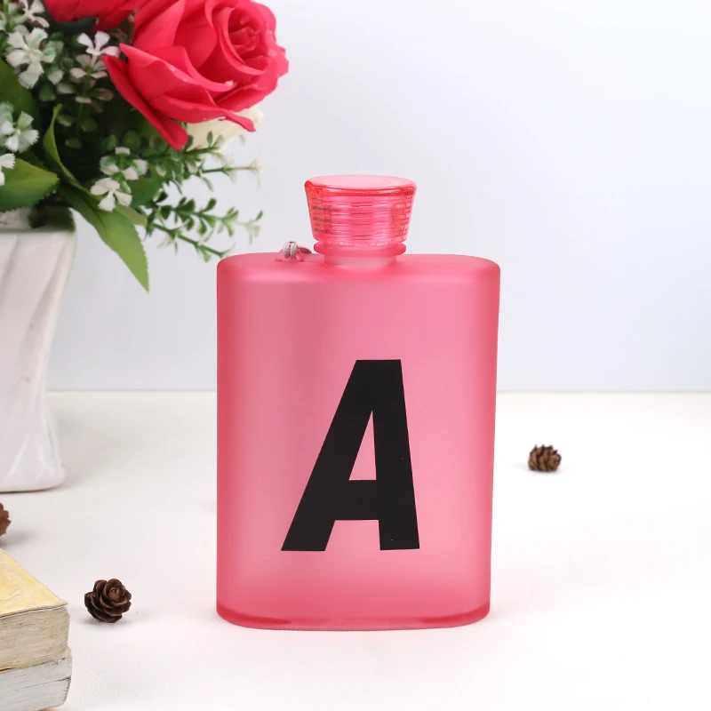 Fashion colors Flat Water bottle Personalized Abrasive Plastic Student Bottle Practical Gift | Дом и сад