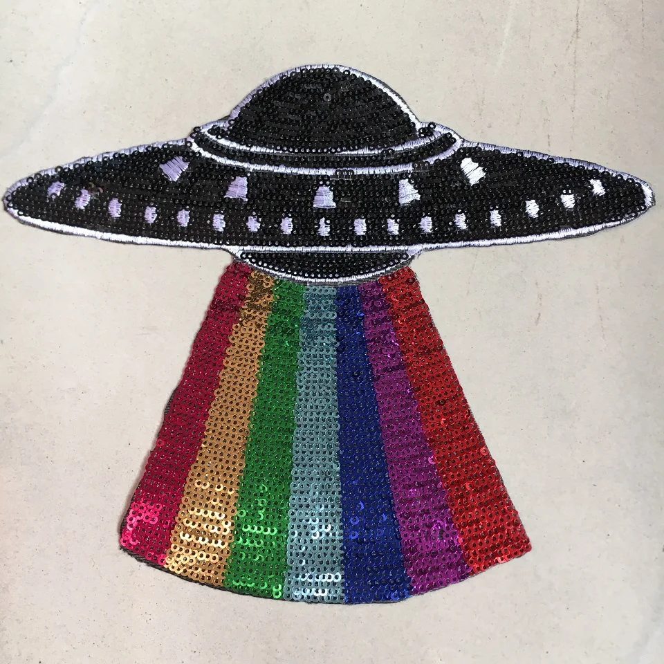 2PC Sequins Space Planet Patches for Clothes Bags Iron on Beads Sequined Patch DIY Accessories Decoration Beading Appliques | Дом и сад
