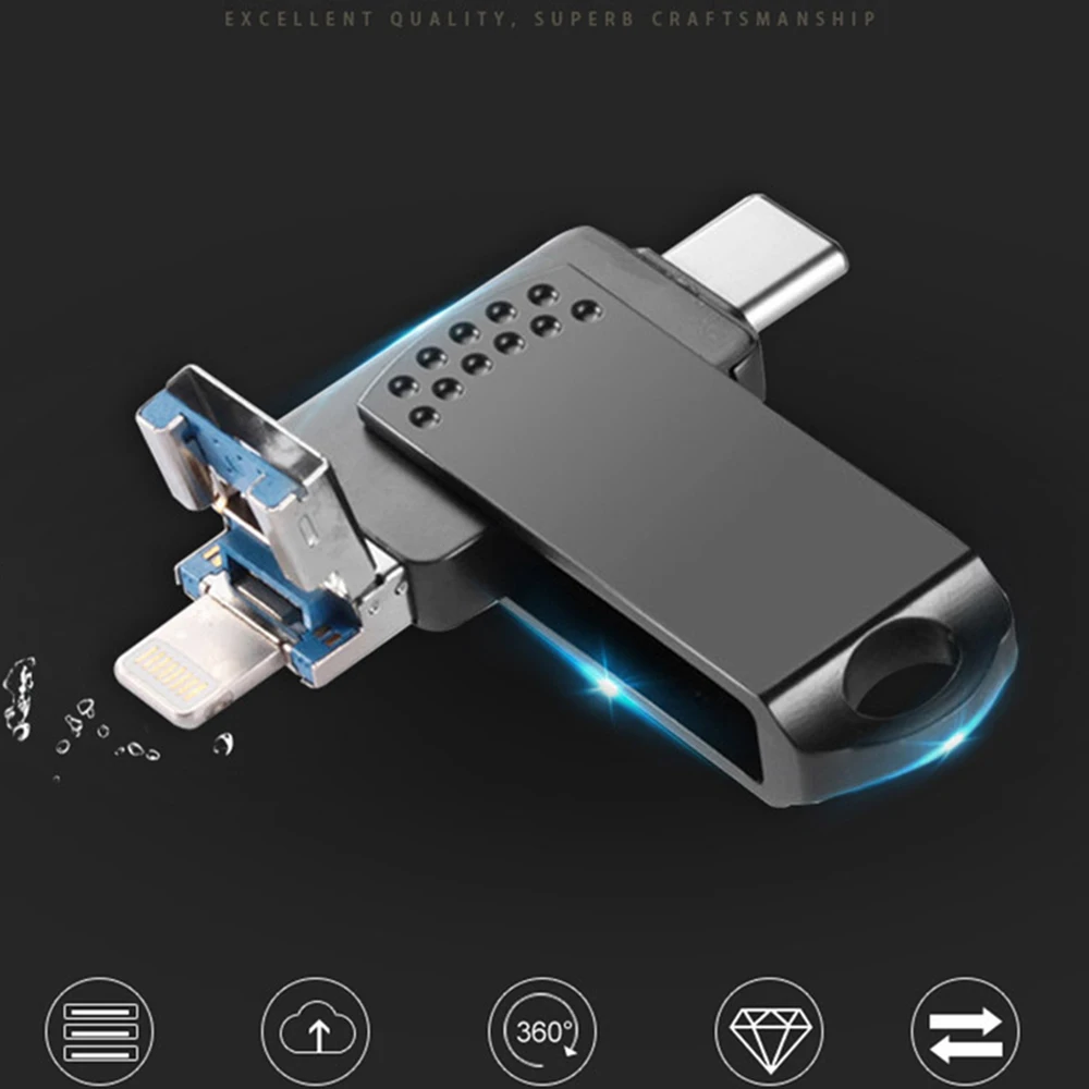 USB флеш-накопитель 128 ГБ USB 3,0, внешний USB накопитель типа C для iPhone iPad, компьютеров iOS и новых MacBook USB-C(розовый