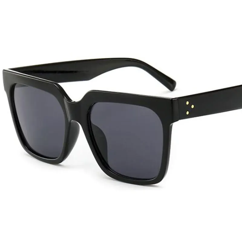 Oversized Bright Black Square Sunglasses Designer Brand Luxury Women Italy Vintage Retro Big Frame Plastic Men UV400 | Аксессуары для