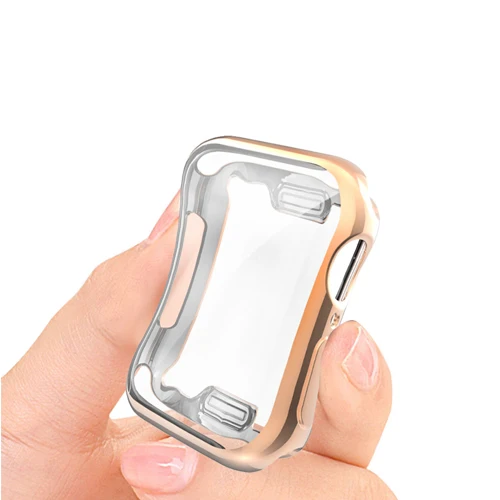 light gold Защитная крышка для Apple watch, чехол 44 мм, 40 мм, Iwatch series 4, силиконовая Мягкая универсальная оболочка, ультратонкая рамка, аксессуары для часов - Цвет: light gold