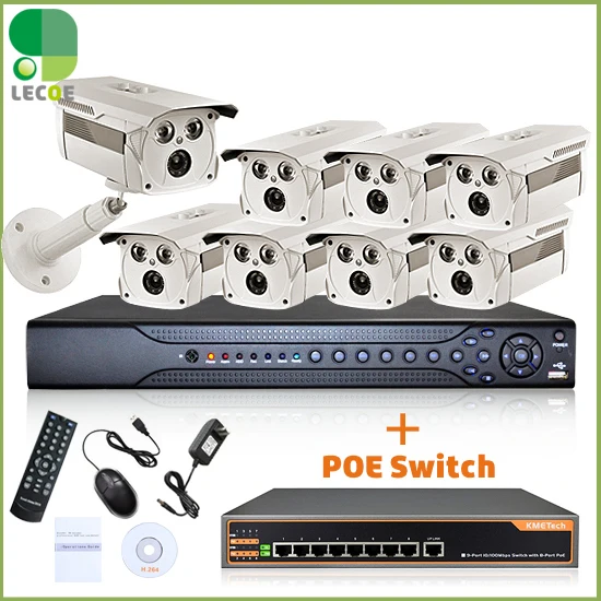 16CH 1080P 2 SATA NVR 8 POE Cameras 8ch PoE Switch CCTV Security KIT System | Безопасность и защита