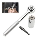 Универсальный ручной инструмент для ремонта, гаечный ключ с храповым механизмом, ручка, адаптер для электродрели, съемные винты, домашнее обслуживание, набор инструментов для ремонта автомобиля