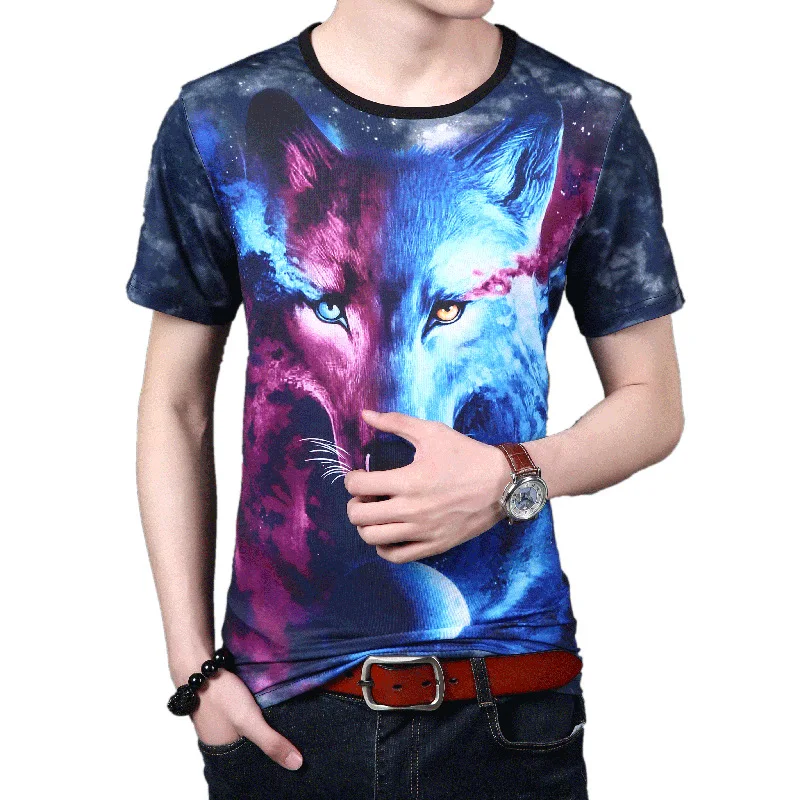 

Chinese style creative 3D eagle pattern printing fashion short sleeve t shirt Summer 2018 quality silk cotton t shirt men M-XXXL