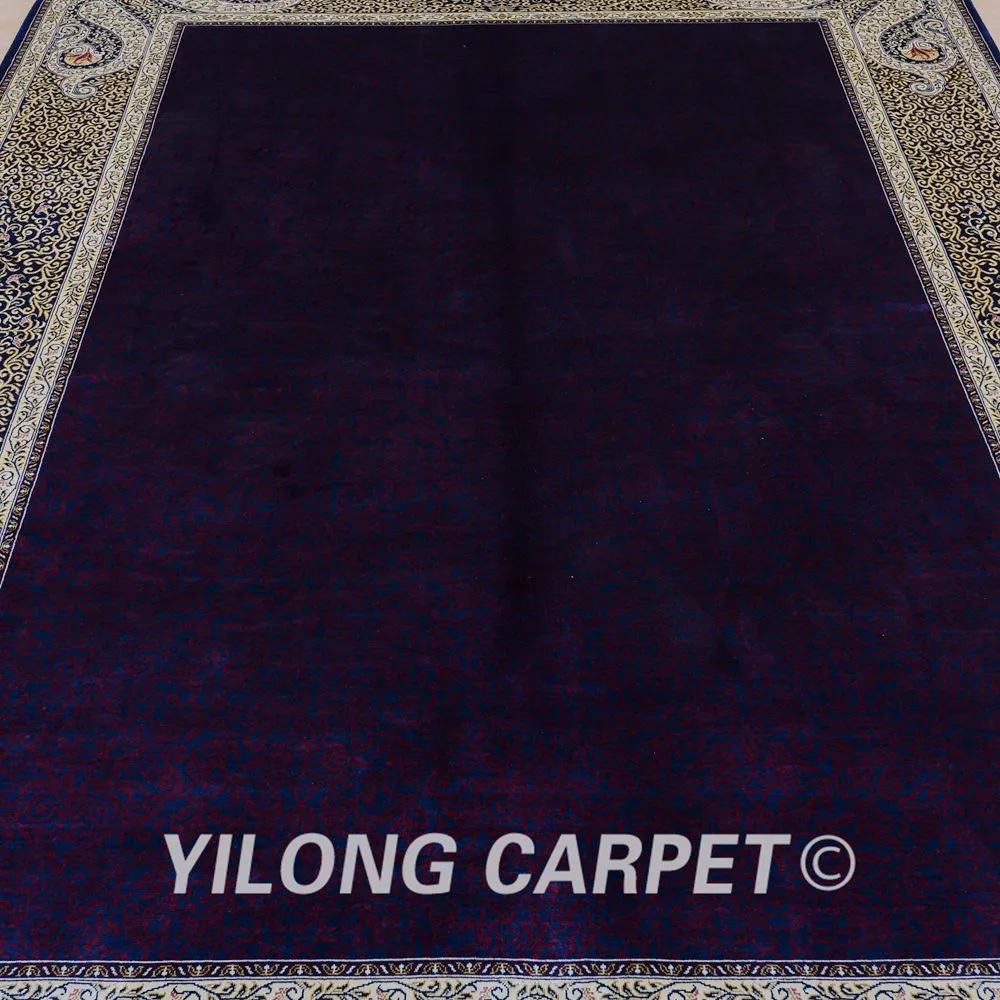 Шелковые турецкие ковры Yilong 5 'x 8' фиолетовый прямоугольный Восточный