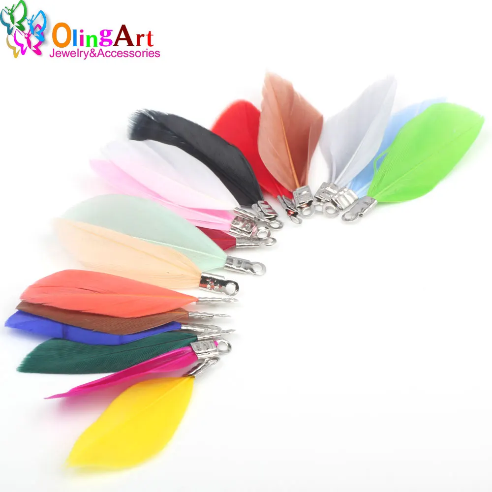 OlingArt колье чокер с натуральными перьями 10 шт. 3 5 см для женщин|necklace jewelry making|jewelry
