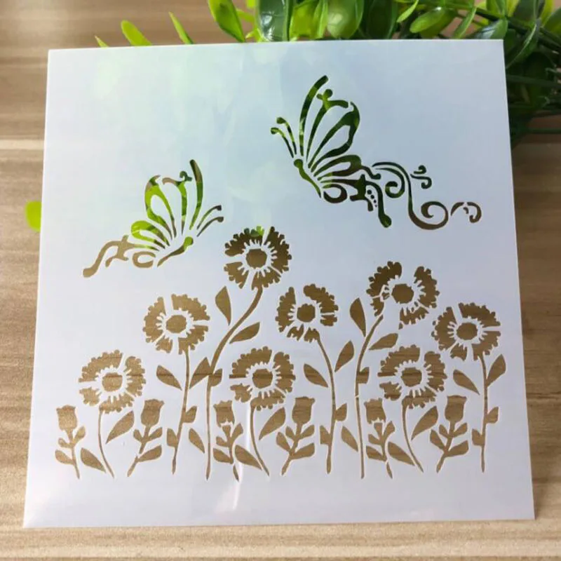 Трафарет с розовым сердцем 9 шт. трафарет ажурной росписью рельефное тиснение