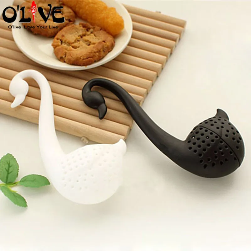 Пластик Чай Infusers Лебедь внимание Ситечко Сито Фильтр Кофе сетки мяч сумка для