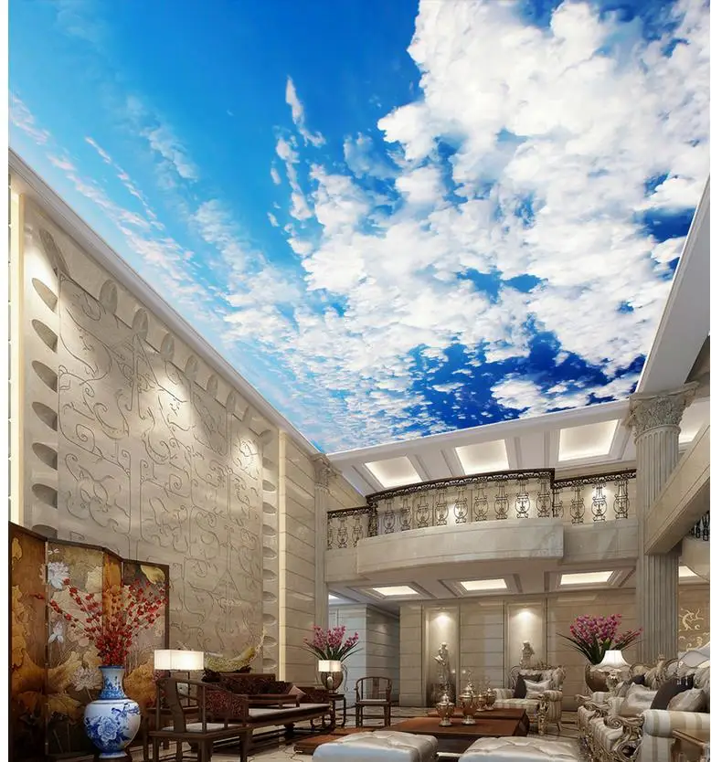 Пользовательские фото обои 3D стереоскопический небо потолок облако для гостиной