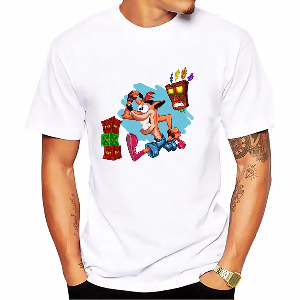 crash bandicoot Mask funny t shirt men jollypeach brand Summer new Casual tee homme Breathable tshirt Plus Size t-shirt | Мужская одежда