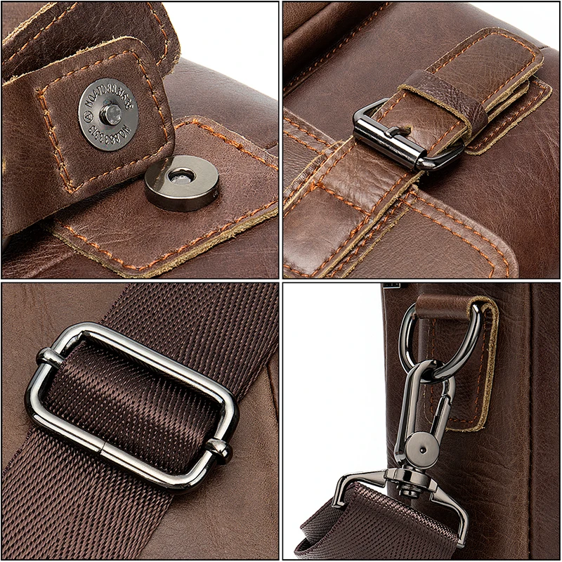 

WESTAL mens genuine leather bag male briefcase office bags for men leather laptop bags messenger bag mens shoulder handbag