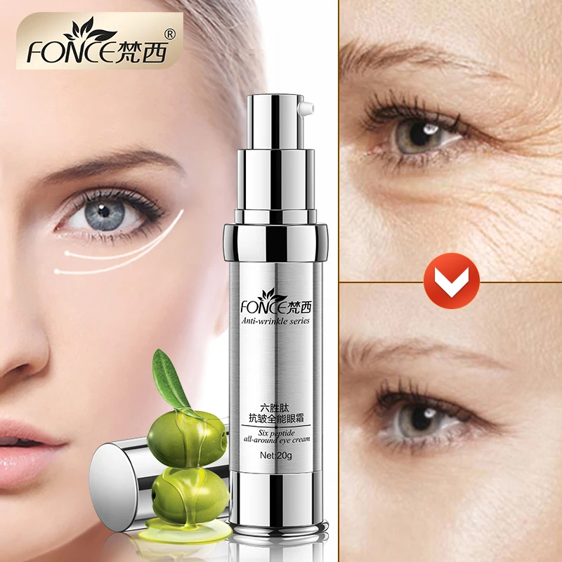 

Korean Skin Care Anti Wrinkle Eye Cream Six Peptides Serum Anti Aging Remover Dark Circle Bag Firming nourish eye Balm Mask 20g