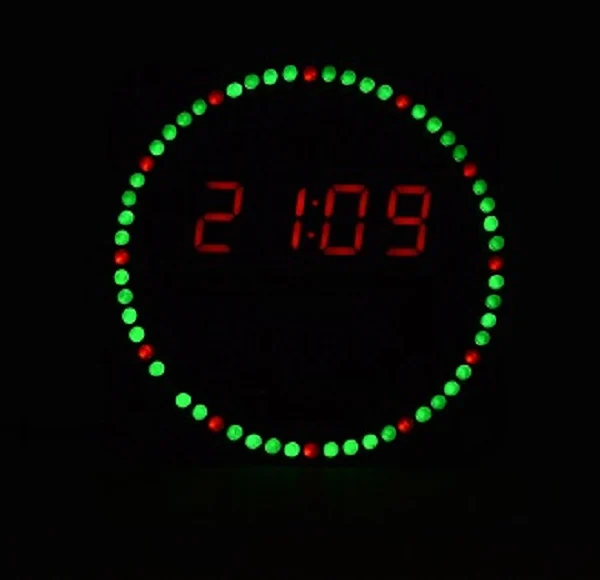 Red Red-green Обновленный DIY DS1302 светильник с управлением, вращающийся светодиодный набор электронных часов, вращающийся электронный набор часов, Ночной светильник, музыкальные часы - Цвет: Red Red-green