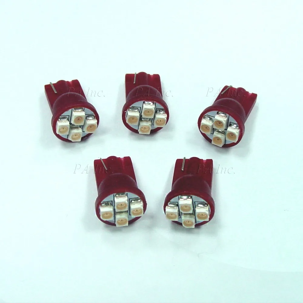 PA LED 10 шт. x Dashboard T10 #555 4SMD 3528 автомобильная лампа Светодиодная 12 В Цвет Красный |