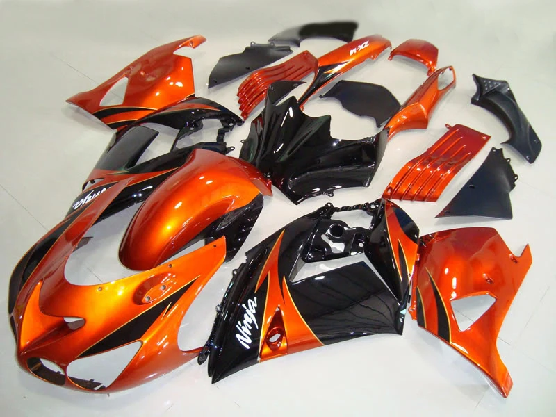 Injection mold Fairing kit for KAWASAKI Ninja ZX14R 06 07 ZX 14R 2006 2007 ABS Orange Black Fairings set+gifts KS02 | Автомобили и