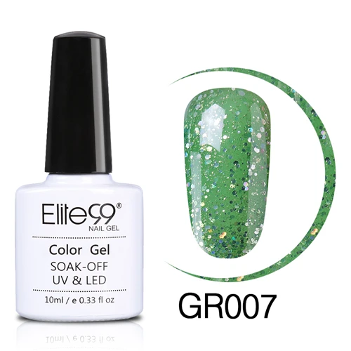 007 Elite99 Soak Off Green Series Гель-лак 10 мл Светодиодный УФ-гель лак для ногтей Праймер УФ гель лак для ногтей художественная краска для маникюра - Цвет: 007