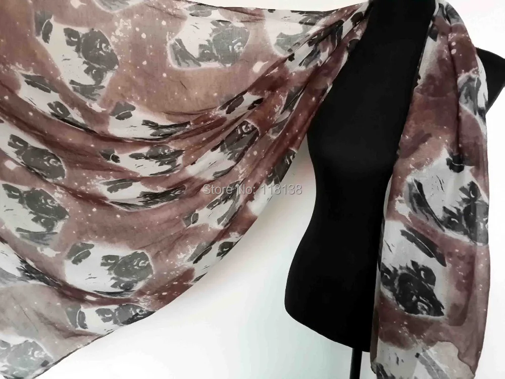 Модный шарф с принтом собаки Шарпея шаль шарфы оверсайз бесплатная доставка|scarf