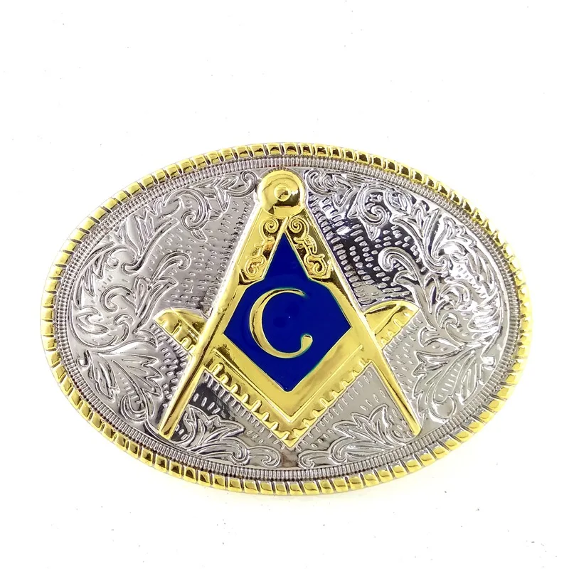 Новое поступление высокое качество золотой серебряный ремень Freemason пряжка с