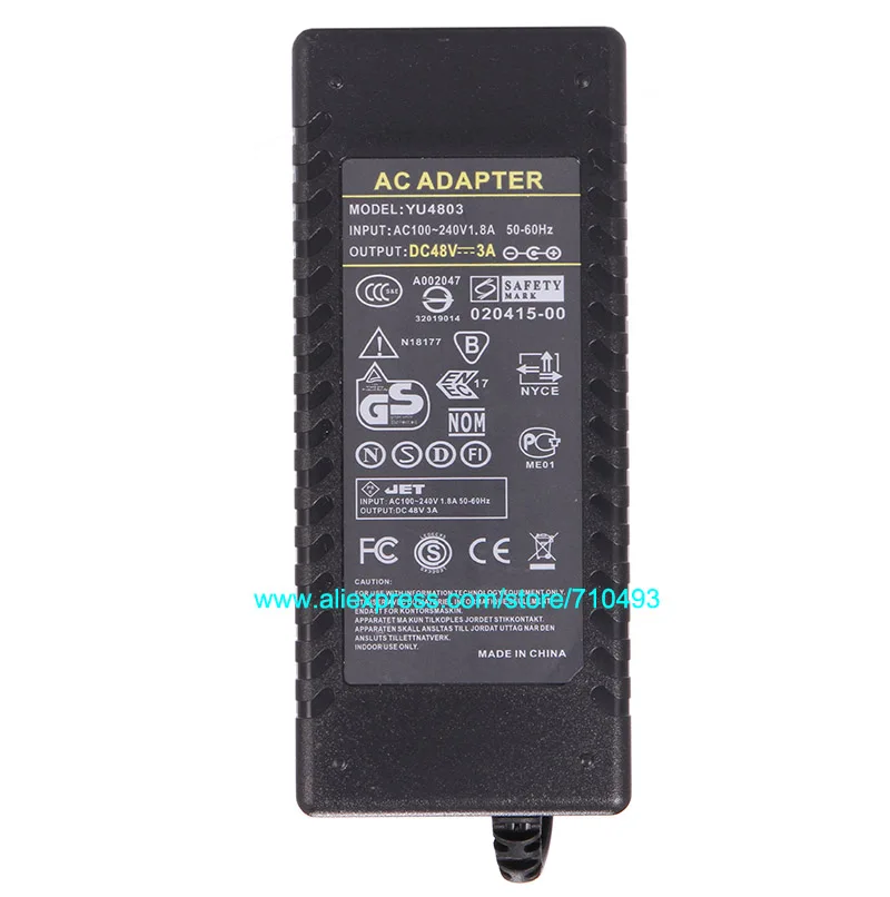 1 шт. AC DC источник питания 48 В 3A трансформатор 144 Вт DC48V3A адаптер для LED жесткая