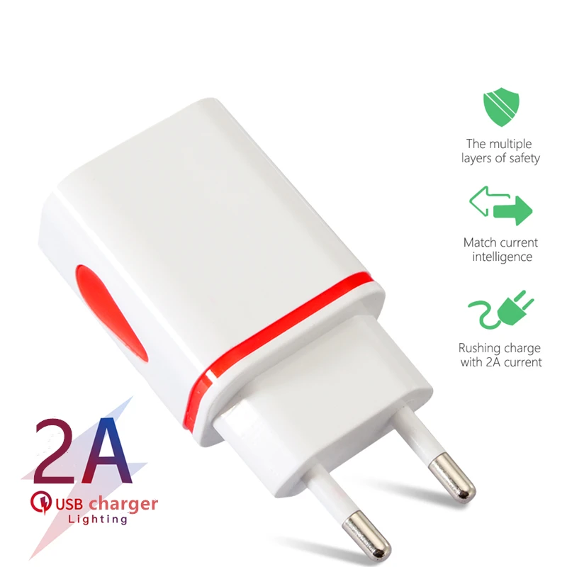 Двойной USB телефон зарядное устройство светодиодный освещение Универсальный