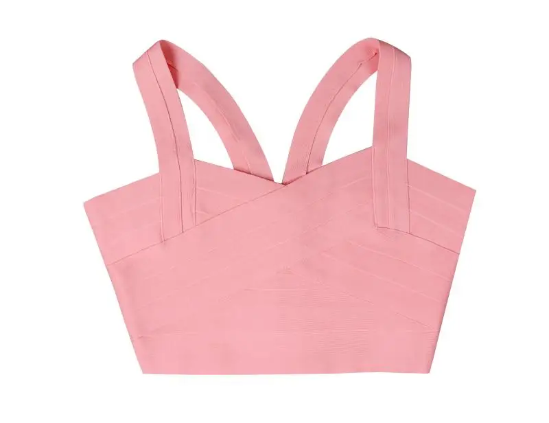 KLEEZY New Fashion Crop Top Short Colorful Sexy Party Bandage Streetwear Camis DHH608