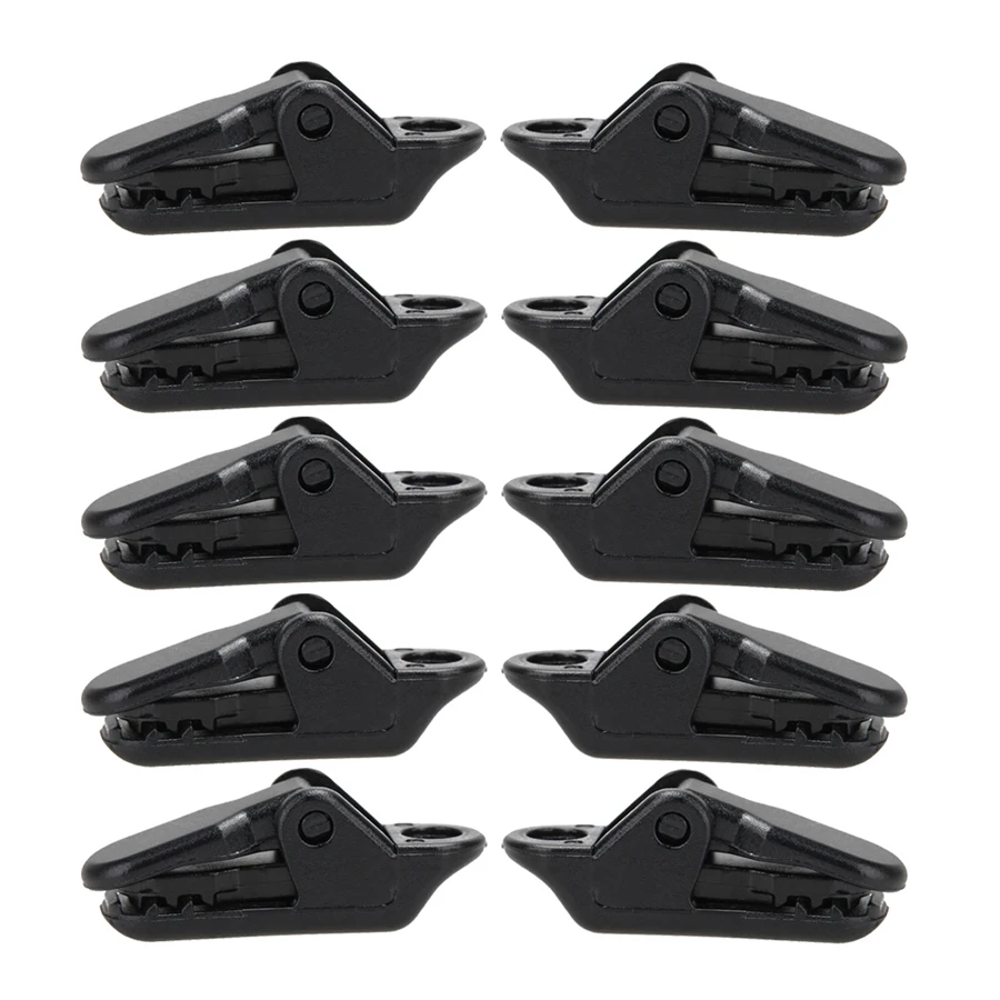 10pcs/set Tents Accessories Awning Wind Rope Clamp Awnings Plastic Tent Clip Pull Point Outdoor Camping Alligator Cip Hook |