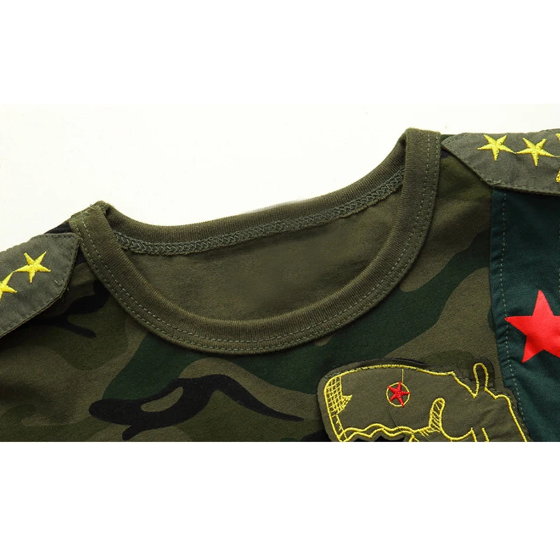 Boys Clothing Sets 2018 Fashion Summer Solid Cotton Camouflage T-shirts + Pants Kids Suit Casual Style Children 3cs050 | Детская одежда