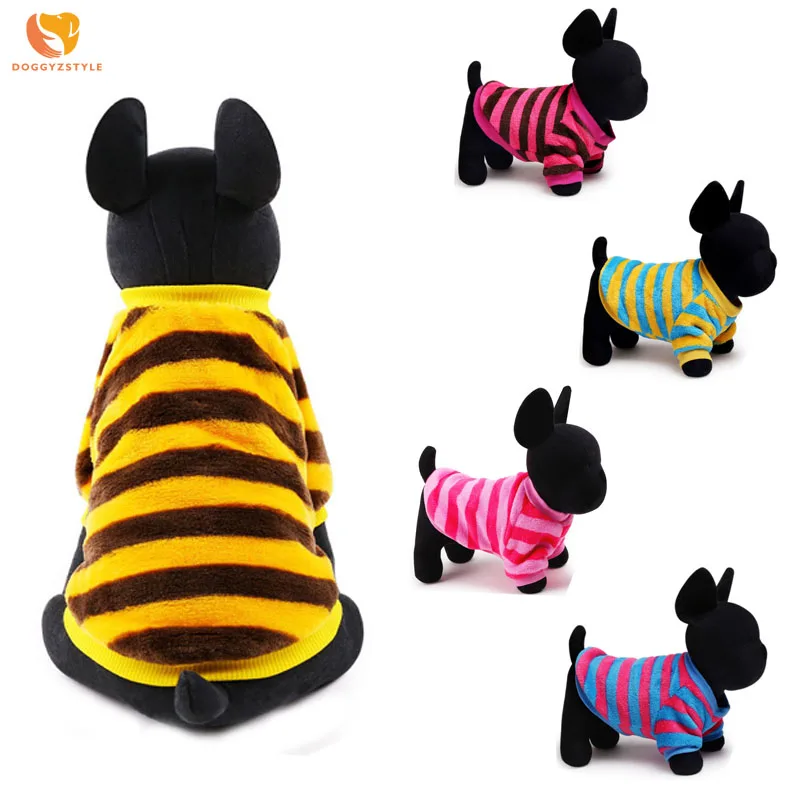 Полосатый Повседневный свитер для собак осенне зимняя одежда домашних животных