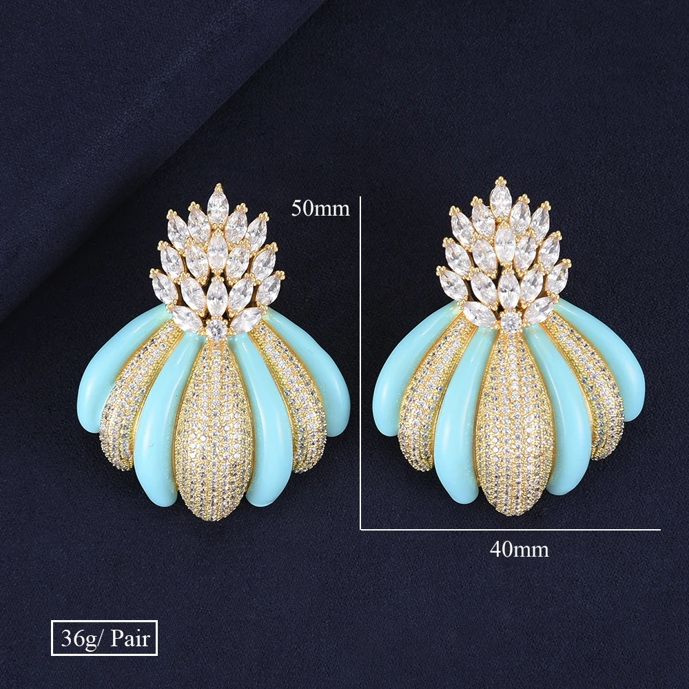 Новые поступления в нигерийском стиле свадебные серьги AAA кубического циркония