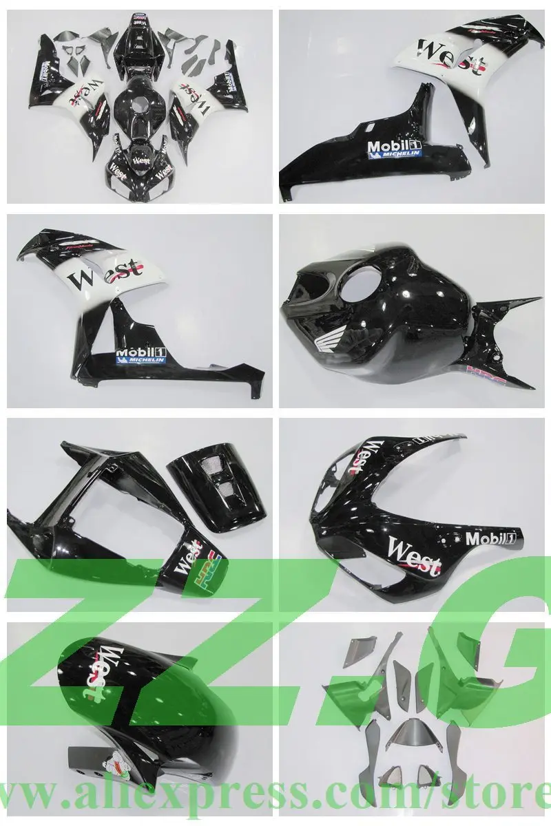 

LZZ.GP injection WEST fairing for HONDA CBR 1000RR 06 07 CBR1000 RR 2006 2007 CBR 1000 RR 06 07 Black fairing parts #w2x1t