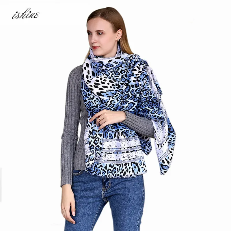 Модные женские шелковые шарфы с леопардовым принтом Для женщин шарф Новинка 2017