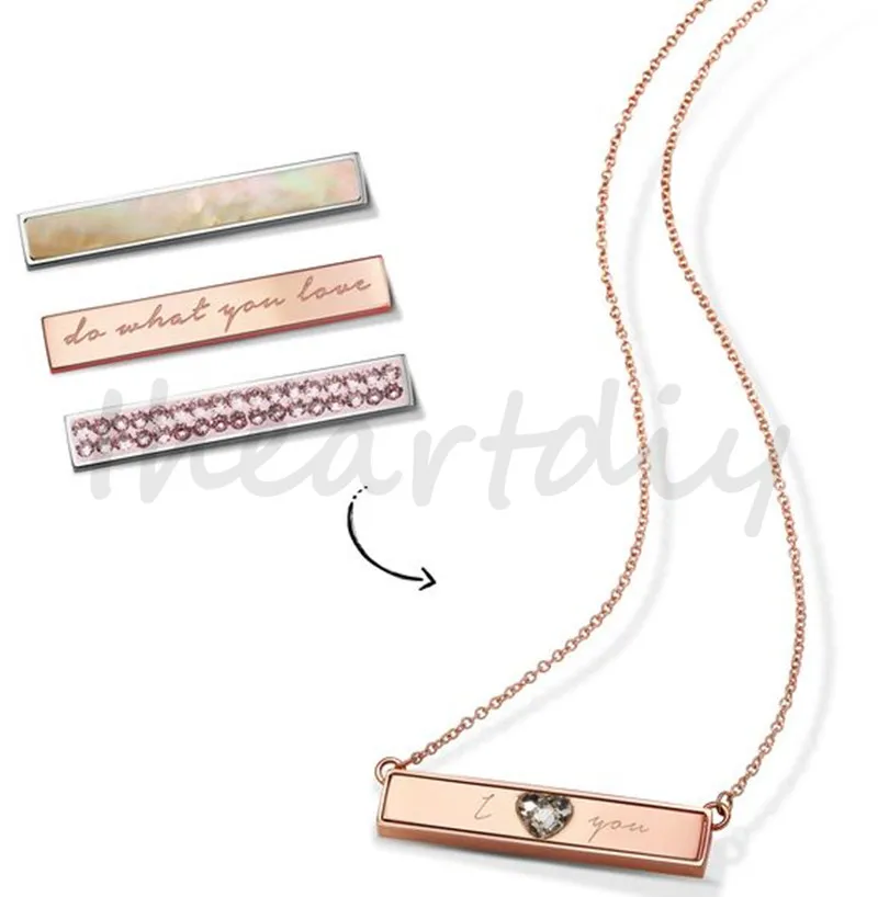 

"PRESELL PRODUCT" 316L Stainless Steel interchangeable Bar Necklace toned with 60cm Chain fit Rectangle Magentic exclusief bar